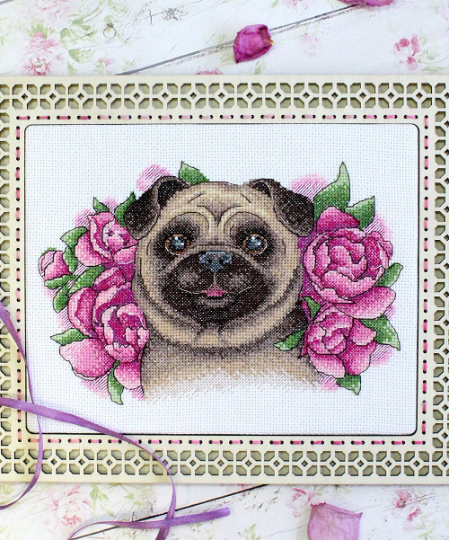 Brown%20%26amp%3B%20Pink%20Pug%20Charmed%20Friend%20Counted%20Cross-Stitch%20Kit